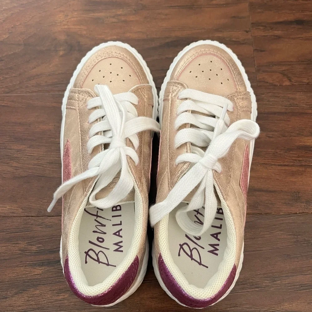 NWOT Blowfish Malibu Wella Kids Metallic Pink/lavender and White Sneakers-Size 1